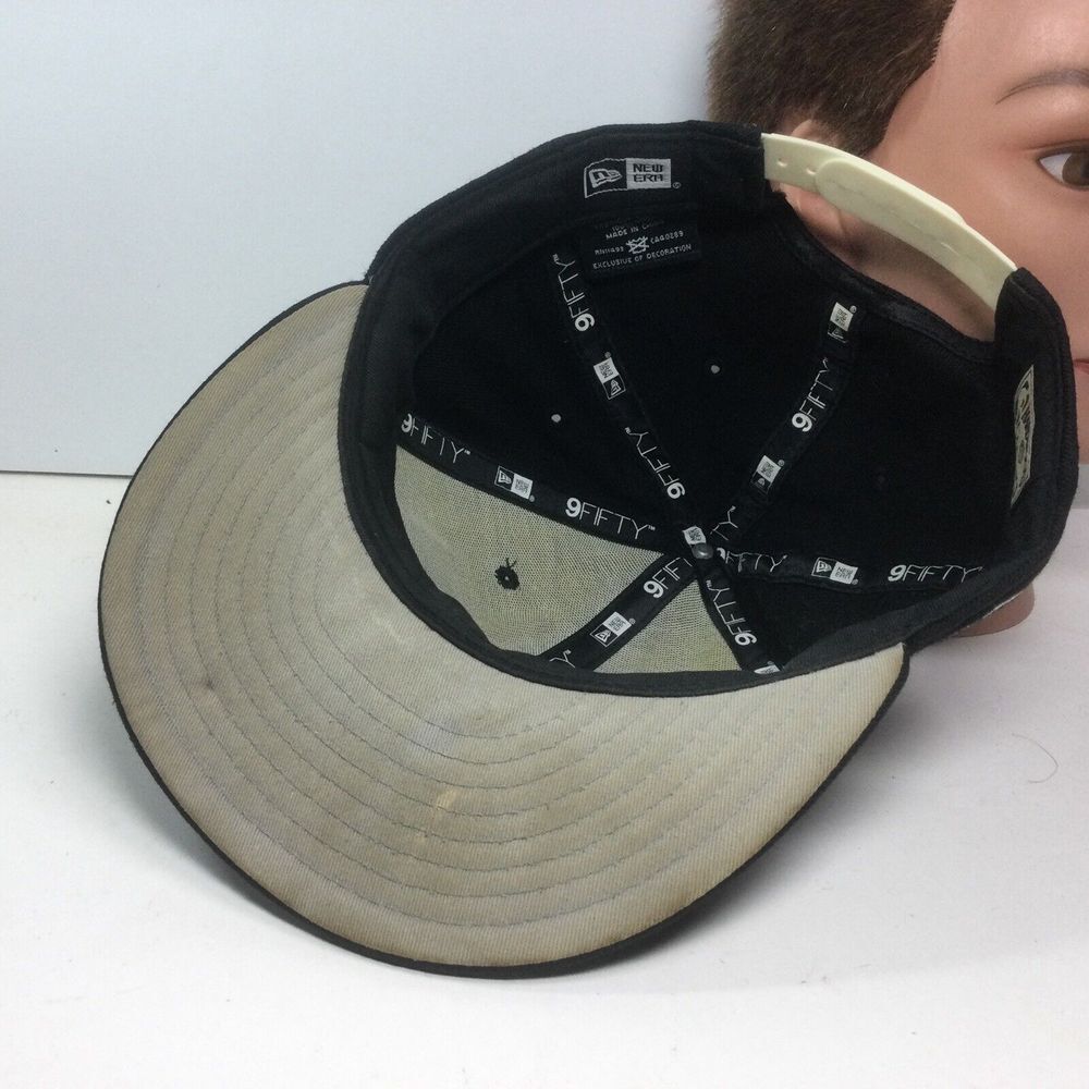 Vintage New Era 9fifty 90s Chicago Bulls Hat Black basketball wool SnapBack Cap - Picture 7 of 8